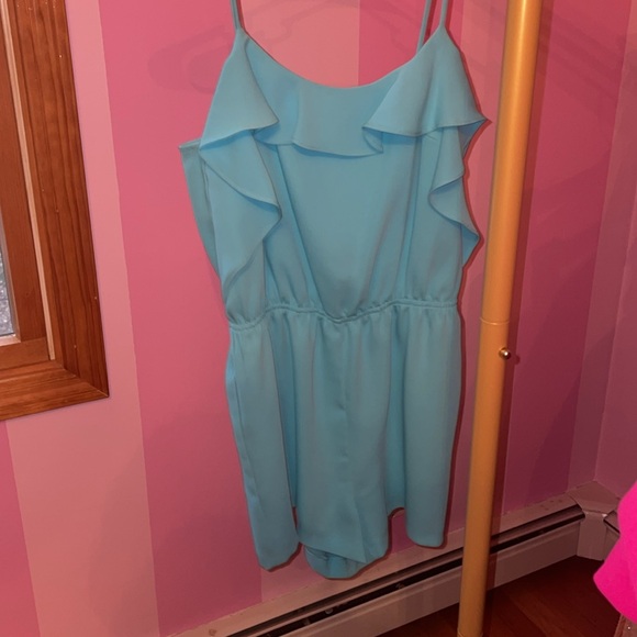 Topshop Light Blue Ruffle Romper - Picture 3 of 6